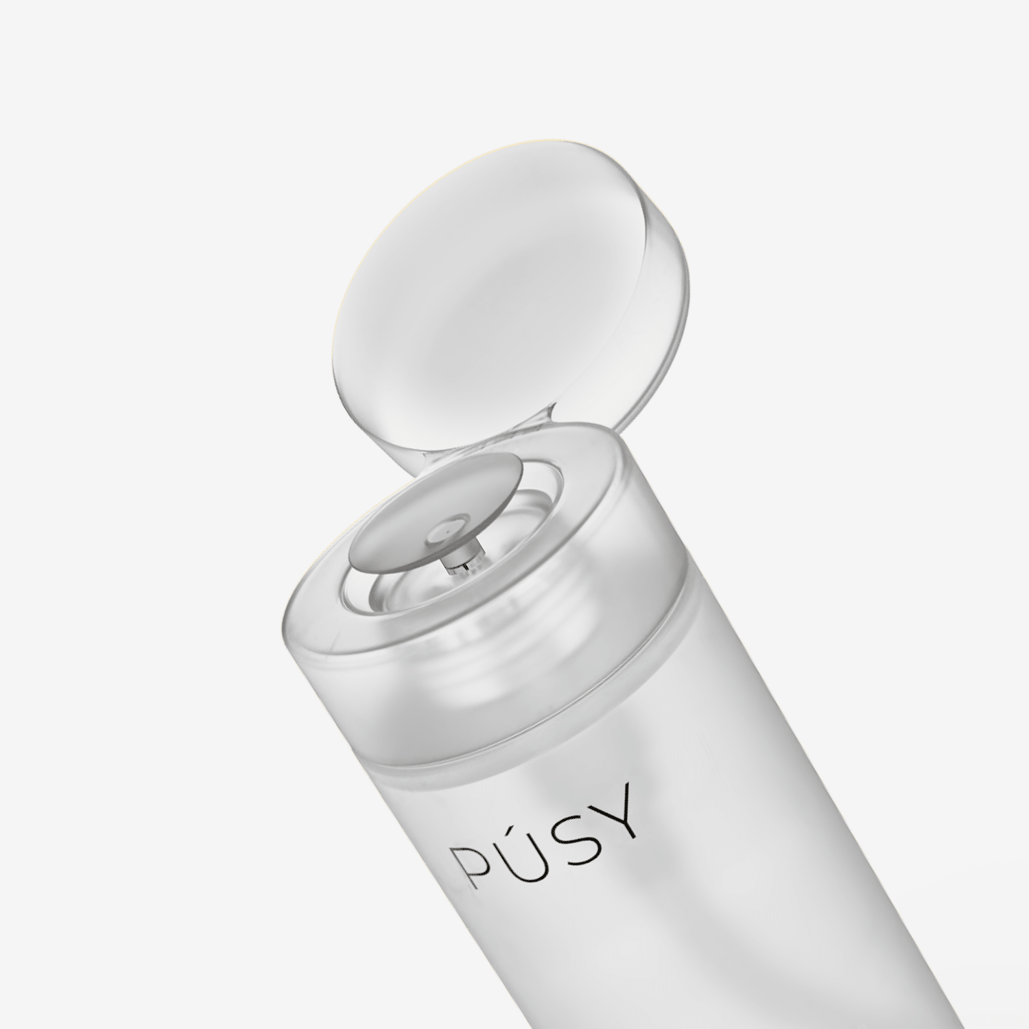 Close-up of PÚSY Ice Morning Tonic dispenser — Refreshing facial mist and toner